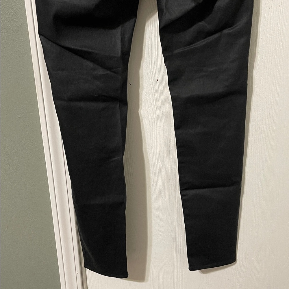 NWT Rock & Republic Kashmiere Zip It Leggings Jet Black Faux Leather Denim Sz 8 - Picture 13 of 13